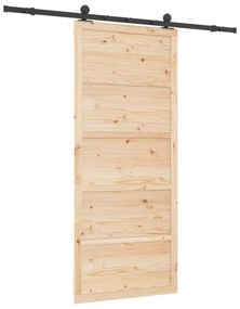 vidaXL Συρόμενη Πόρτα Καφέ 100 x 208 εκ. Μασίφ ξύλο πεύκου