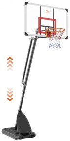 VEVOR Basketball Hoop, 7.6-10 ft Adjustable Height Portable Backboard System, 50 inch Basketball Hoop &amp; Goal, Kids &amp; Adults Basketball Set with Wheels, Stand, and Fillable Base, for Outdoor/Indoor