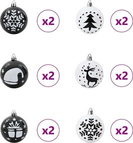 vidaXL Σετ Χριστουγεννιάτικων Στρογγυλών Μπαλίτσων 40 pcs Πλαστικό