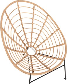 ΠΟΛΥΘΡΟΝΑ ΤΥΠΟΥ ΦΩΛΙΑ ΜΕΤΑΛΛΙΚΗ ALLEGRA HM5458.11 ΜΕ WICKER ΜΠΕΖ 73x78x88Υεκ.