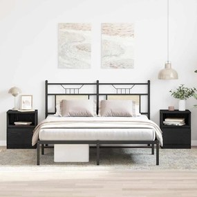 vidaXL Κομοδίνα 2 τμχ Μαύρο Δρυς 40x40x50 εκ Επεξεργασμένο ξύλο