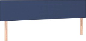 vidaXL Κρεβάτι Boxspring με Στρώμα Μπλε 200x200 εκ. Υφασμάτινο