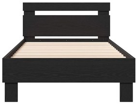 vidaXL Πλαίσιο Κρεβατιού Μαύρη δρυς 90 x 190 cm Επεξεργασμένο ξύλο