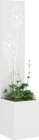 vidaXL Οθόνη Ιδιωτικότητας Κήπου Floral Λευκό 32 x 150 εκ