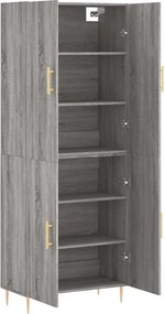 vidaXL Ντουλάπι Γκρι Sonoma 69,5 x 34 x 180 εκ. Επεξεργασμένο Ξύλο