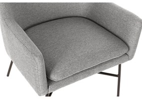 Πολυθρόνα DKD Home Decor Μαύρο Ανοιχτό Γκρι Μέταλλο 66 x 62 x 76,5 cm