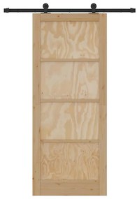 vidaXL Συρόμενη Πόρτα ORKDAL Φυσικό και μαύρο 86 x 211 cm