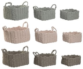 Σετ Καλαθιών Home ESPRIT Σχοινί 28 x 28 x 18 cm