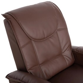 Πολυθρόνα RELAX ROCCA με Μηχανισμό MASSAGE και PU Καφέ σκούρο 80x96x97 εκ. 80x96x97 εκ.
