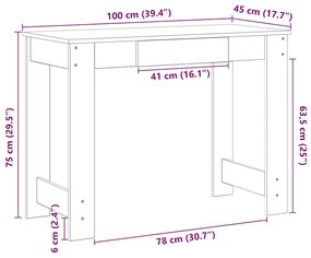 ΓΡΑΦΕΙΟ ΚΑΠΝΙΣΤΗ ΔΡΥΣ 100X45X75 ΕΚ. ΑΠΟ ΕΠΕΞΕΡΓΑΣΜΕΝΟ ΞΥΛΟ 860431