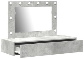 vidaXL Επιτοίχιο Dressing Table με LED Φώτα σε Concrete Grey