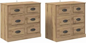 vidaXL Παραδοσιακά Πλευρικά Έπιπλα 2 pcs Artisan Oak