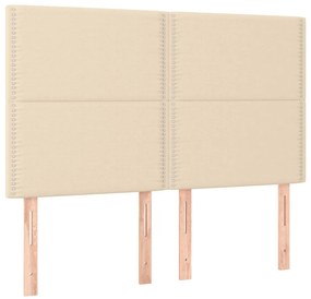 vidaXL Κρεβάτι Boxspring με Στρώμα Κρεμ 140x190 εκ. Υφασμάτινο