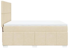 ΚΡΕΒΑΤΙ BOXSPRING ΜΕ ΣΤΡΩΜΑ ΚΡΕΜ 140X200 ΕΚ. ΥΦΑΣΜΑΤΙΝΟ 3291689