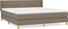 vidaXL Κρεβάτι Boxspring με Στρώμα Taupe 160x200 εκ. Υφασμάτινο