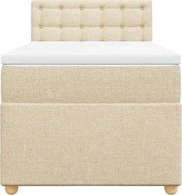 vidaXL Κρεβάτι Boxspring με Στρώμα Κρεμ 80 x 200 εκ. Υφασμάτινο