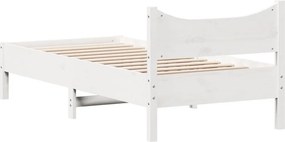 vidaXL Σκελετός Κρεβ. Χωρίς Στρώμα Λευκό 75x190 εκ Μασίφ Πεύκο