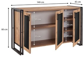 ΜΠΟΥΦΕΣ ATLAS MEGAPAP ΑΠΟ ΜΕΛΑΜΙΝΗ ΧΡΩΜΑ ATLANTIC PINE - ΜΑΥΡΟ 140X45X80ΕΚ.