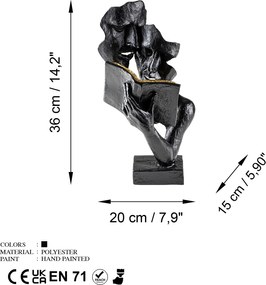 Διακοσμητικό Χώρου Μαύρο LECTEUR 15x20x36