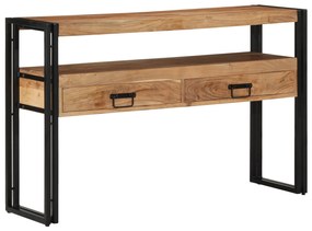 vidaXL Τραπεζάκια Σαλονιού Μαύρα 120x33x75 εκ από Μασίφ Ξύλο Ακακίας και Μέταλλο