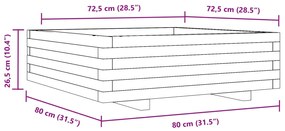 Ζαρντινιέρα Κήπου 80x80x26,5 εκ από Μασίφ Ξύλο Πεύκου - Καφέ