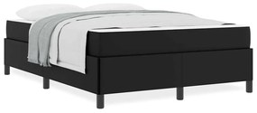 vidaXL Σκελετός κρεβατιού με στρώμα Μαύρο 140 x 200 cm Τεχνητό δέρμα