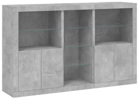 vidaXL Μπουφές με Φώτα LED Γκρι Σκυροδέματος 162 x 37 x 100 εκ.