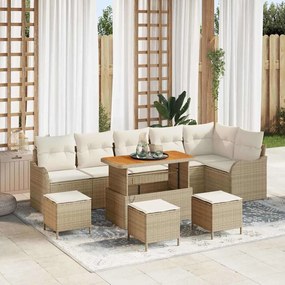 vidaXL Σετ Καναπέ Κήπου 10 pcs Μπεζ, Κρέμα 110 x 55 x 71 εκ