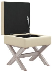 vidaXL Σκαμπό Αποθήκευσης 45 x 45 x 49 εκ. Λινό