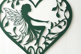 Σετ των 2 Intra απο ξύλο plywood 3mm-4mm πάχος – Paper Cut Heart with Fairy Δίασταση 20x20 cm INTRAFABR-112016935