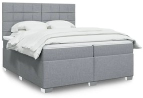 ΚΡΕΒΑΤΙ BOXSPRING ΜΕ ΣΤΡΩΜΑ ΑΝΟΙΧΤΟ ΓΚΡΙ 200X200 ΕΚ. ΥΦΑΣΜΑΤΙΝΟ 3290595