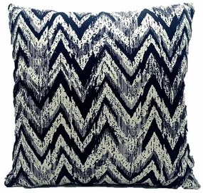 Vekrakis Μαξιλάρι Φιγούρας με Γέμιση 45×45εκ Polycotton Zig Zag Μπλε