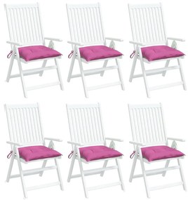 Μαξιλάρια Καρέκλας 6 τεμ. Ροζ 40 x 40 x 7 εκ. Υφασμάτινα - Ροζ