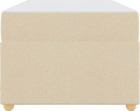vidaXL Σκελετός Κρεβατιού με στρώμα Κρεμ 90 x 190 cm ύφασμα