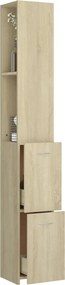 vidaXL Ντουλάπι Μπάνιου Sonoma Δρυς 25x26,5x170 εκ. Επεξεργασμένο Ξύλο