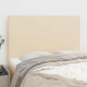 vidaXL Κεφαλάρι Κρεμ 144x5x118/128 εκ. Ύφασμα