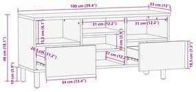 Έπιπλο Τηλεόρασης Μαύρο 100x33x46 εκ. από Επεξεργασμένο Ξύλο - Μαύρο