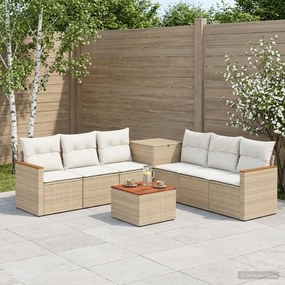 vidaXL Σετ Καναπέ 8 τμχ. Μπεζ και Κρέμ 55 x 55 x 37 εκ