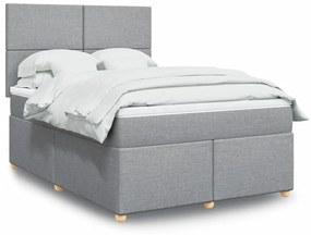 vidaXL Κρεβάτι Boxspring με Στρώμα Αν. Πράσινο 160x200εκ Υφασμάτινο