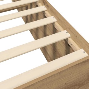 vidaXL Κρεβάτι δαπέδου Artisian Δρυς 80 x 200 cm Επεξεργασμένο Ξύλο