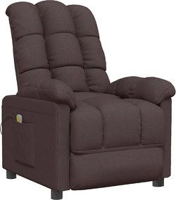 vidaXL Πολυθρόνα Μασάζ Σκούρο Καφέ Υφασμάτινη
