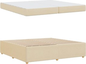 vidaXL Σκελετός Κρεβατιού με στρώμα Κρεμ 200 x 200 cm ύφασμα