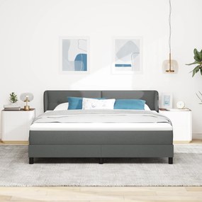 vidaXL Κρεβάτι με Στρώμα Στρώμα Σκούρο Γκρι 180x200 εκ. Ύφασμα
