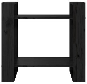 vidaXL Βιβλιοθήκη/Διαχωριστικό Χώρου Μαύρο 60x35x57 εκ. Μασίφ Πεύκο