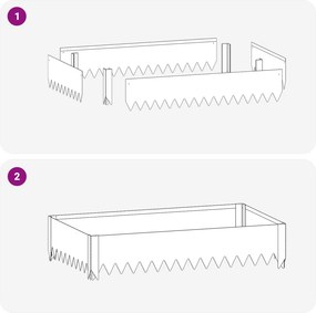 vidaXL Περίγραμμα γκαζόν 100 x 60 x 20 εκ. Ατσάλι Ασημί