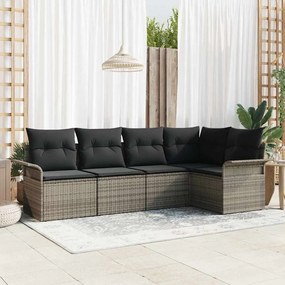 vidaXL Σετ Καναπέ Κήπου 5 pcs 242.5 x 132.5 x 85 εκ. Πολυ ράταν