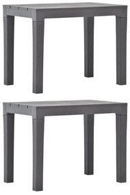 vidaXL Πάγκοι Κήπου 2 τεμ. Μόκα Πλαστικοί