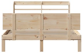 vidaXL Πλαίσιο Κρεβατιού με Κεφαλάρι 140 x 190 εκ. Μασίφ Πεύκο