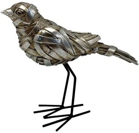 Διακοσμητική Φιγούρα Bird 279-225-317 20x7x17cm Silver Μέταλλο,Polyresin