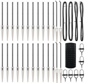 vidaXL Euro Fence με 13 Στήλες Σε Σχήμα Σφήνας 0.4x50 μ Γαλβανισμένο Ατσάλι Γκρι
